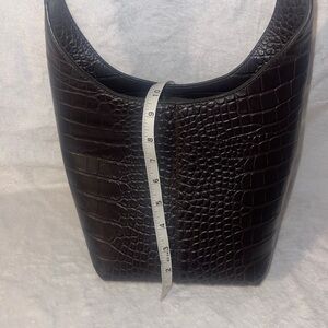 NWT Michael Kohrs Collection Elegant Dark Brown Croc-Embossed Shoulder Bag